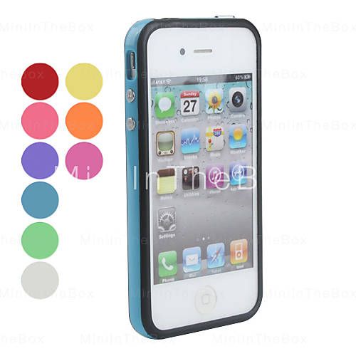 Case Silicone Lateral com faixa preta para Iphone 4S